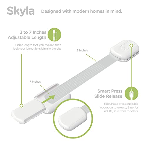 SKYLA HOMES Baby Locks (8-Pack) Child Safety Cabinet Proofing - Safe Quick and Easy 3M Adhesive Cabinet Drawer Door Latches No Screws & Magnets Multi-Purpose for Furniture Kitchen Ovens Toilet Seats - View 6