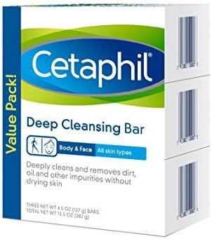 Amazon.com : Cetaphil Bar Soap, Deep Cleansing Face and Body Bar, Pack ...