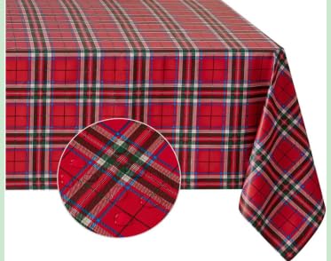 Romanstile テーブルクロス ハロウィン クリスマス 撥水 ビニール PVC 長方形 赤 チェック 140x180cm 厚手 テーブルカバー 長さ調節 おしゃれ 防水 防油 防カビ 汚れ防止 お手入れ簡単 レッド 誕生日 パーディー