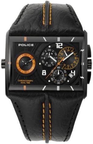 Police Men's PL-11397JSB/02A Twingear Rectangular Black IP