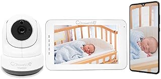 Callowesse Smart View LCD Monitor with HD Camera, Talk-Back, Tilt, Zoom, Wi-Fi Connection and Remote Free App, Night Vision, Energy Saving VOX Mode and Temperature Alarm