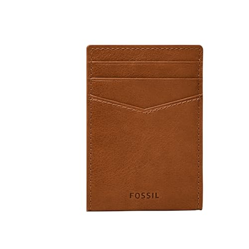 Porte-cartes magnétique Andrew en cuir haut de gamme marron ML4173216