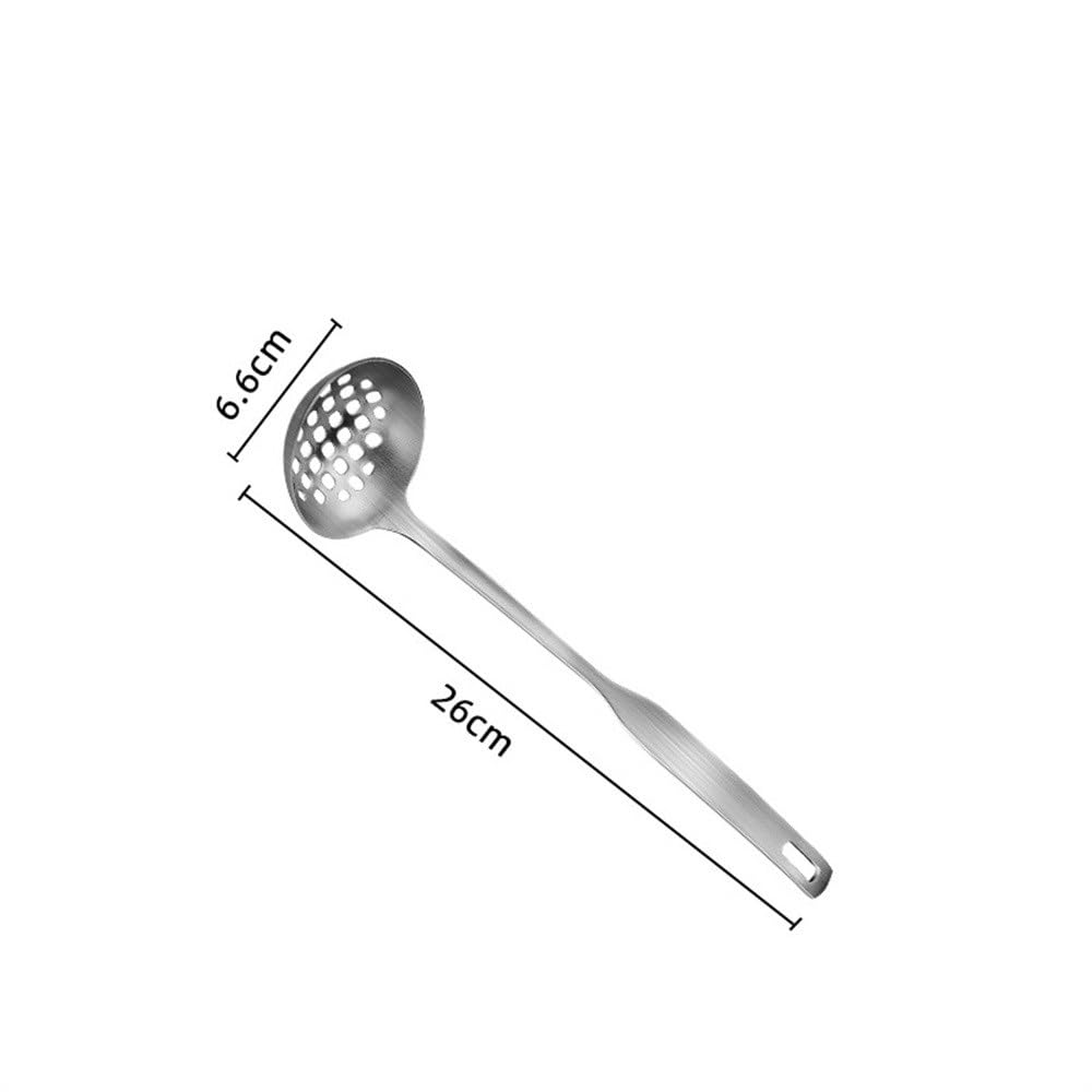 Suppenkellen und Schaumlöffel Fondue undichter Löffel Suppenkelle Set Küchenlöffel-Set (Farbe: Silber, Größe: 26,6 x 6,6 cm)