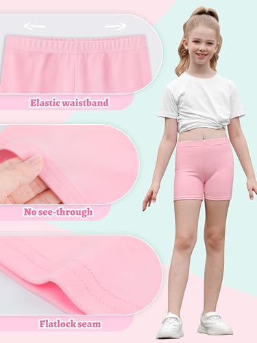 Image of 6 Pack Girls Bike Shorts Cotton Toddler Cartwheel Under Dress Dance Clothes