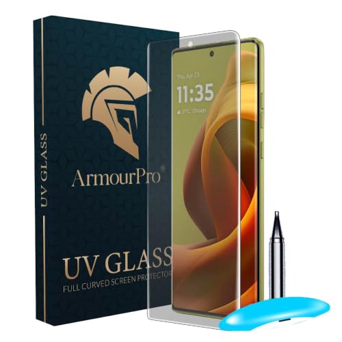 Image of ArmourPro Matte UV Tempered Glass for Motorola G85 and Edge 50 Fusion 5G, Curved Screen Protector, Anti-Glare, Edge-to-Edge Coverage, Fingerprint Friendly, Case Friendly | Pack of 1