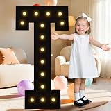 LOBOOM 4FT Black Marquee Letter T
