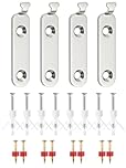 BYSMAH Heavy Duty Picture Hooks, 4 Pack Mirror Wall Hangers Including Solid Wall & Plasterboard Screws and Plugs Up to 40KG Invisible Picture Hanging Kit for Mirrors, Art, Canvas & Frames(28pcs)