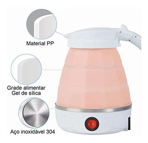 Chaleira Mini Chaleira Elétrica Dobrável Retrátil Viagem Camping Chaleira 600ml Chaleira Elétrica Ch