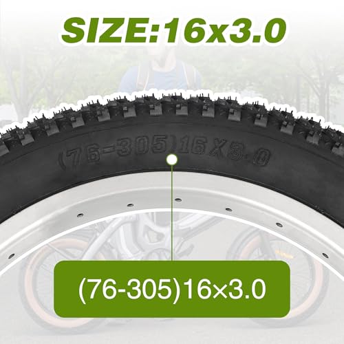 (76-305) 16×3.0 Inch E-Bike Tire 35 P.S.I Heavy Duty