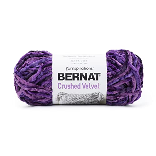 Bernat Crushed Velvet Potent Purple Yarn - 2 Pack Of 300G/10.5Oz - Polyester - 5 Bulky - 315 Yards - Knitting/Crochet #TOP1