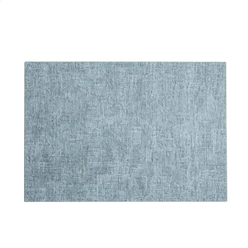 Napperon de table en cuir bleu 43x30 cm rectangulaire double face - 2