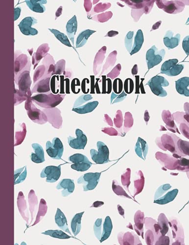 Checkbook: Simple check register book, size 8.5 x 11