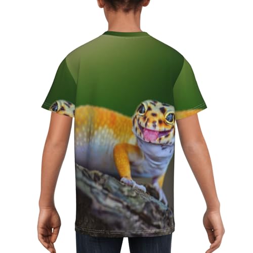 Teen Boys Crew Neck Short Sleeve T-Shirt 3D Printed Graphic Tee Shirts Lizard Reptile T-Shirt for Youth2