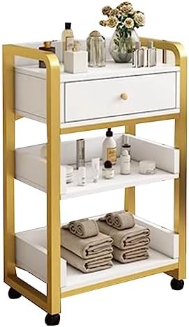 Movable Salon Trolley with Drawers - Portable Storage Cabinet for Barber & Spa Equipment Organization, Professional Hair Styling Station, Rolling Cart for Beauty Essentials