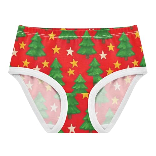 Joisal Cute Christmas Trees Stars Red Toddler Underwear Floral 2t Cotton Girl Panties Cute Cartoon Undies Kids Briefs