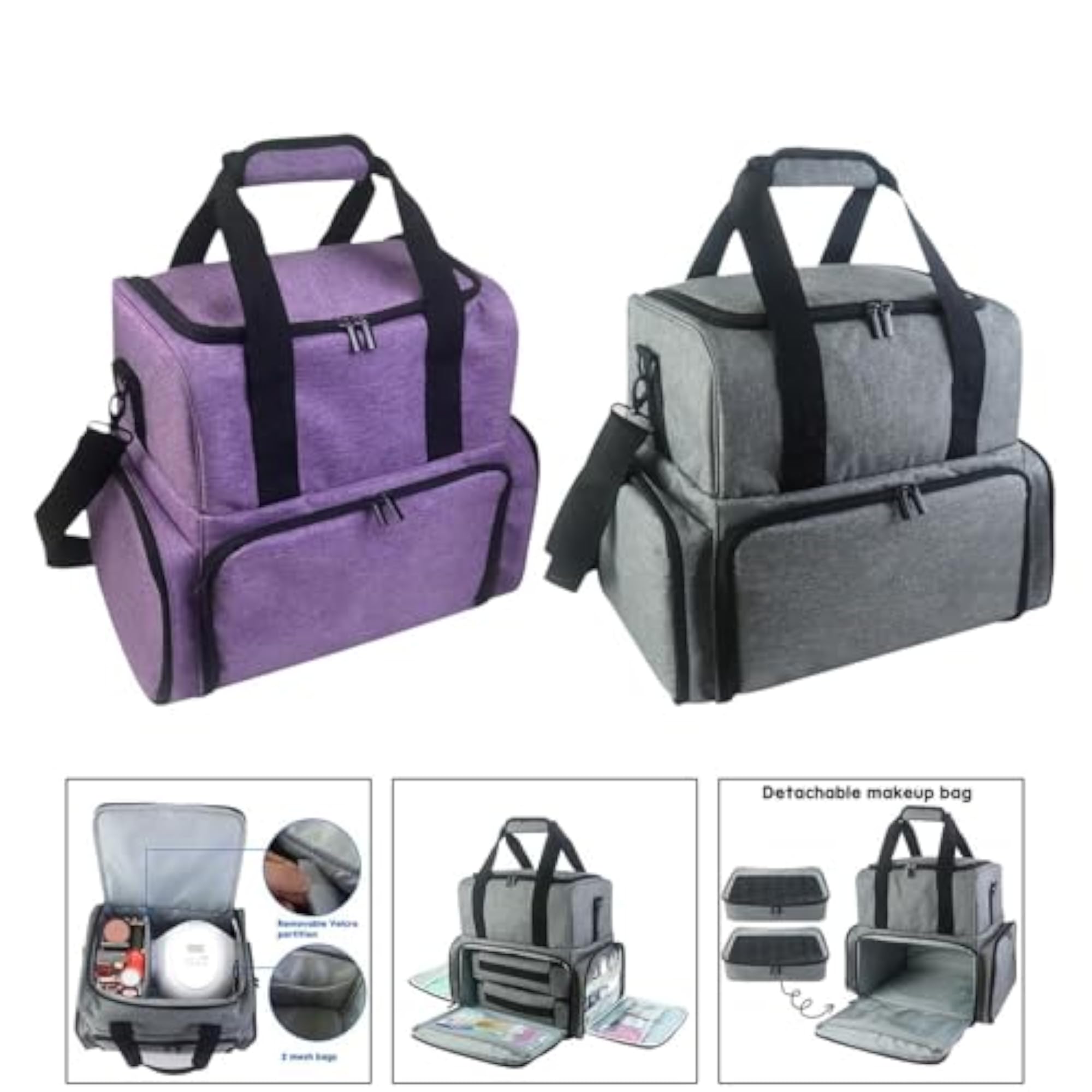 Multi Layer Nail Polish Organizer with Removable Pouch