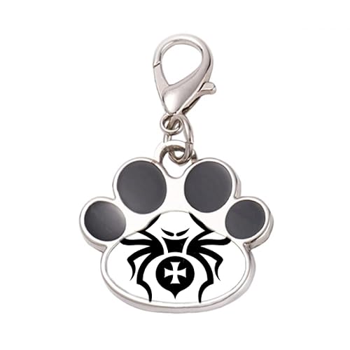 DIYthinker?Black Insect Spider Pattern Illustration Pet Tag Keychain Dog Cat ID