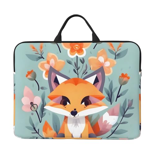 ���킢�������̃L�c�l�̉ԃv�����g 14�C���` ���b�v�g�b�v�P�[�X �X���[�u �R���s���[�^�[ �|�[�^�u���o�b�O �w�Z �I�t�B�X ���s ����g�p