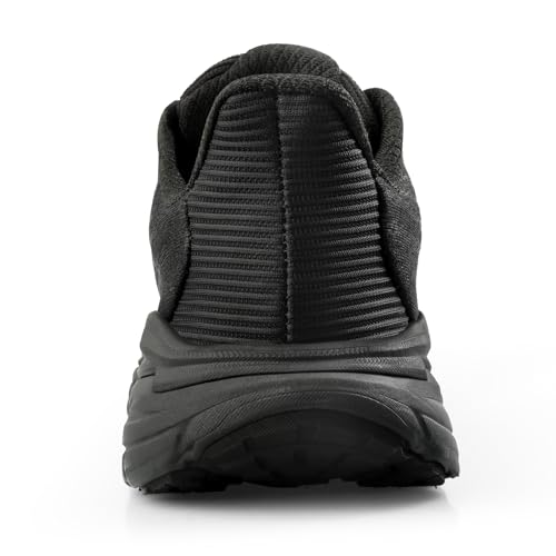 Image of Men's Slip on Walking Sneakers - Lightweight Running Shoes - Cushioned Comfort for Gym, Training, Tennis, Workout - Athletic Fashion - Black /Beige Size 6.5-13