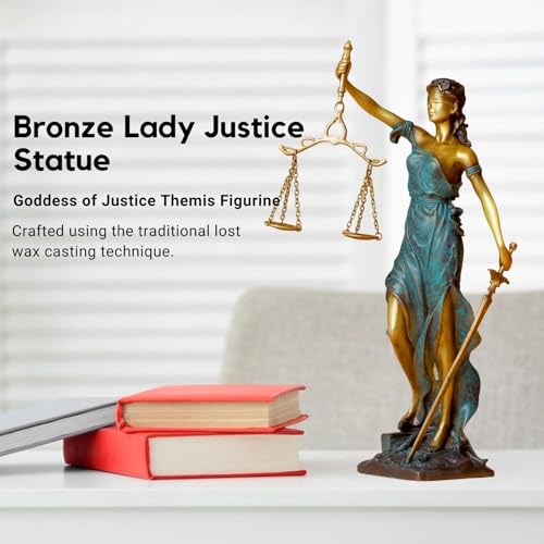 Estatua de la Justicia en Bronce 11 pulg miniatura 3