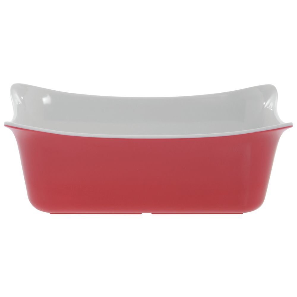 Dalebrook 1/6 Size Red Melamine Fleur Gastronorm Crock - 6 9/10"L x 6 2/5"W x 3 9/10"D