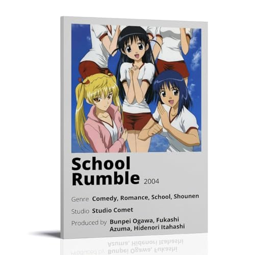 URAUIH Póster de anime School Rumble para dormitorio, sala de estar, pared, 40 x 60 cm, estilo marco