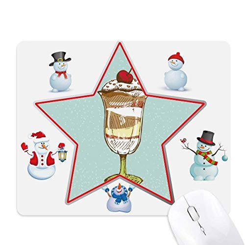 Tapis de souris grand format Noël Bonhomme de Neige Souris Étoile Cerise Chocolat