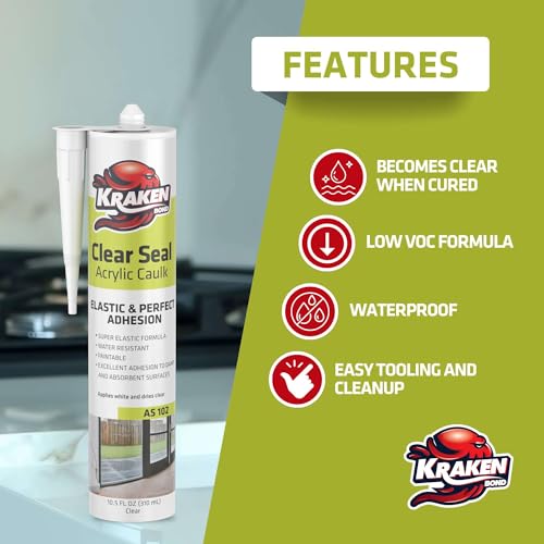 Kraken Bond Clear Seal Latex Caulk 12 Pack miniatura 4