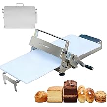 Folding Countertop Dough Sheeter 15.8", Stainless Steel Dough Roller Machine With 0.2-25mm Adjustable Thickness, Manual Dough Press For Croissant/Puff Pastry/Lasagna300