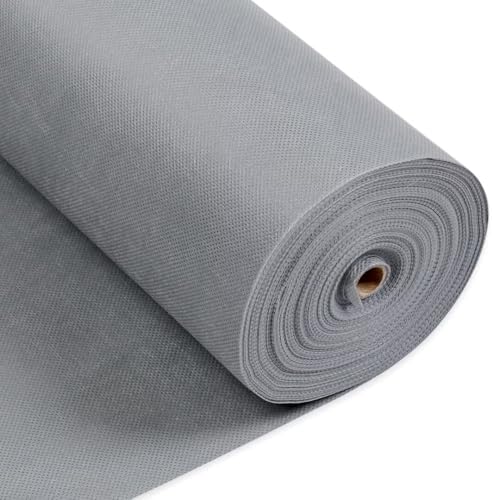 Longing Home Rouleau de Nappe jetable en intissé Imitation Tissu au mètre, idéal pour Un Anniversaire, Une fête, décoration (Gris, 1,18 × 25 m)