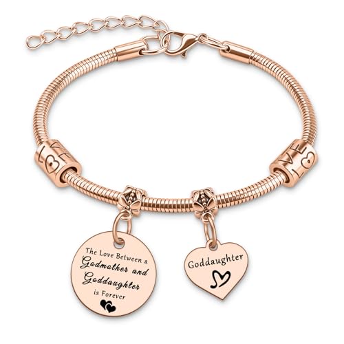 Image of DlaeKua Goddaughter Birthday Gifts Goddaughter Bracelet from Godmother Birthday Gifts for Goddaughters Graduation Gift Baptism Gift