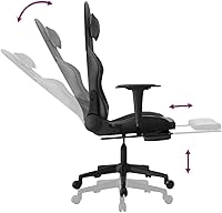 Vista 7 de Gaming Chair Computer Chair,Ergonomic Gaming Chair,Suitable for Work, Rest, Playing Computer Games, Watching Performances,with Footrest Black Faux