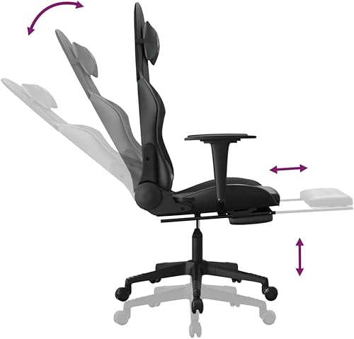 Miniatura 7 de Gaming Chair Computer Chair,Ergonomic Gaming Chair,Suitable for Work, Rest, Playing Computer Games, Watching Performances,with Footrest Black Faux