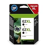 2-Pack 62XL (C2P05AE) Druckerpatrone Schwarz hoher Reichweite für HP 62XL Schwarz Envy 5640 7640 5540 5548 5546 7645 OfficeJet 250 200 5740 5742 258