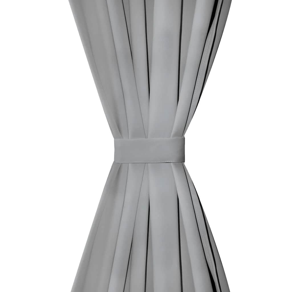 Mikro-Satin Vorhänge mit Schlaufen 2 STK. 140x175 cm Grau für Wohnzimmer Schlafzimmer Fensterdekoration Vorhaenge Gardinen Jalousie Innenbereich Raumgestaltung Einrichtung