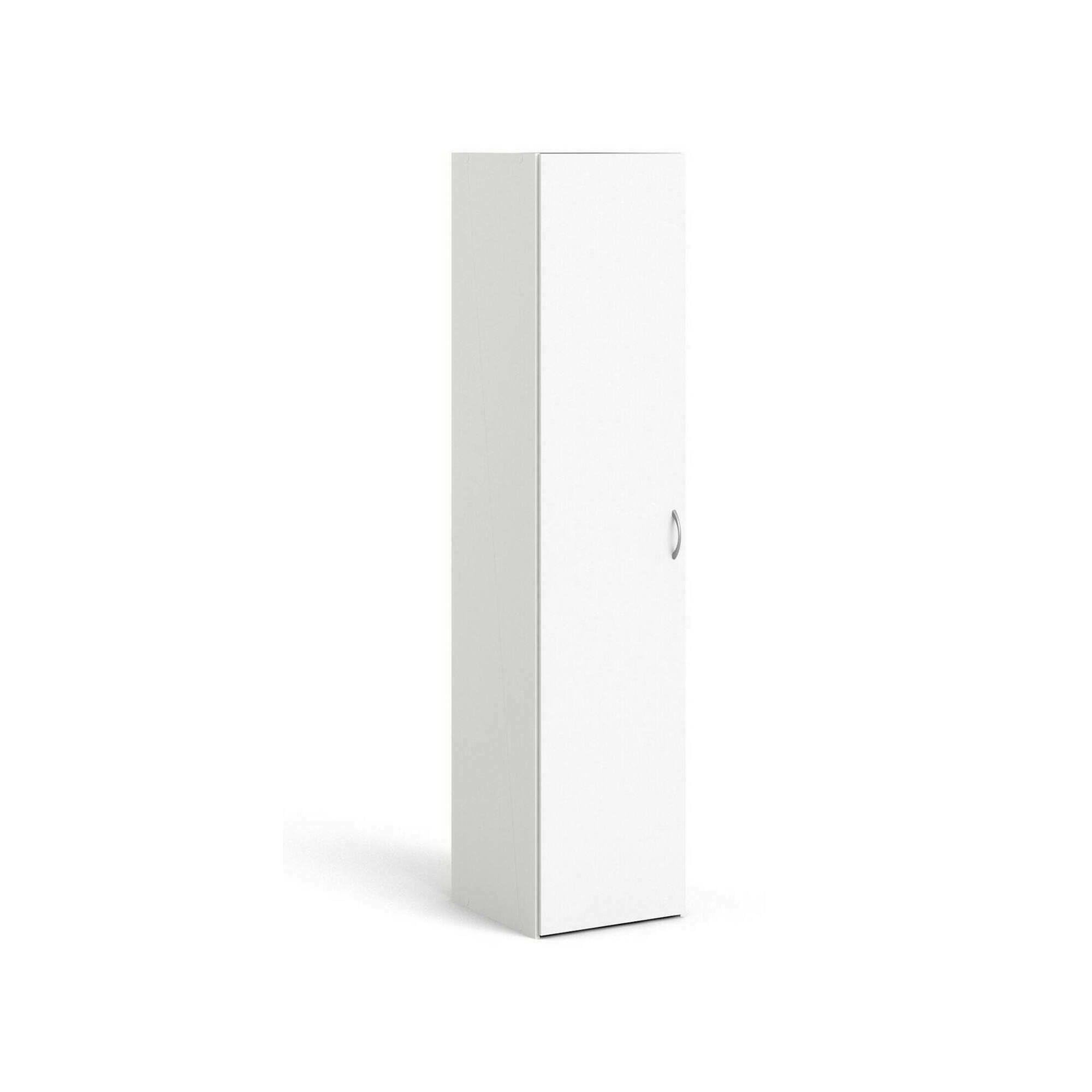 Dmora - Armadio multiuso 1 anta Odette, Mobile multifunzionale, Mobiletto scarpiera, Guardaroba porta scarpe, 39x41 h175 cm, Bianco