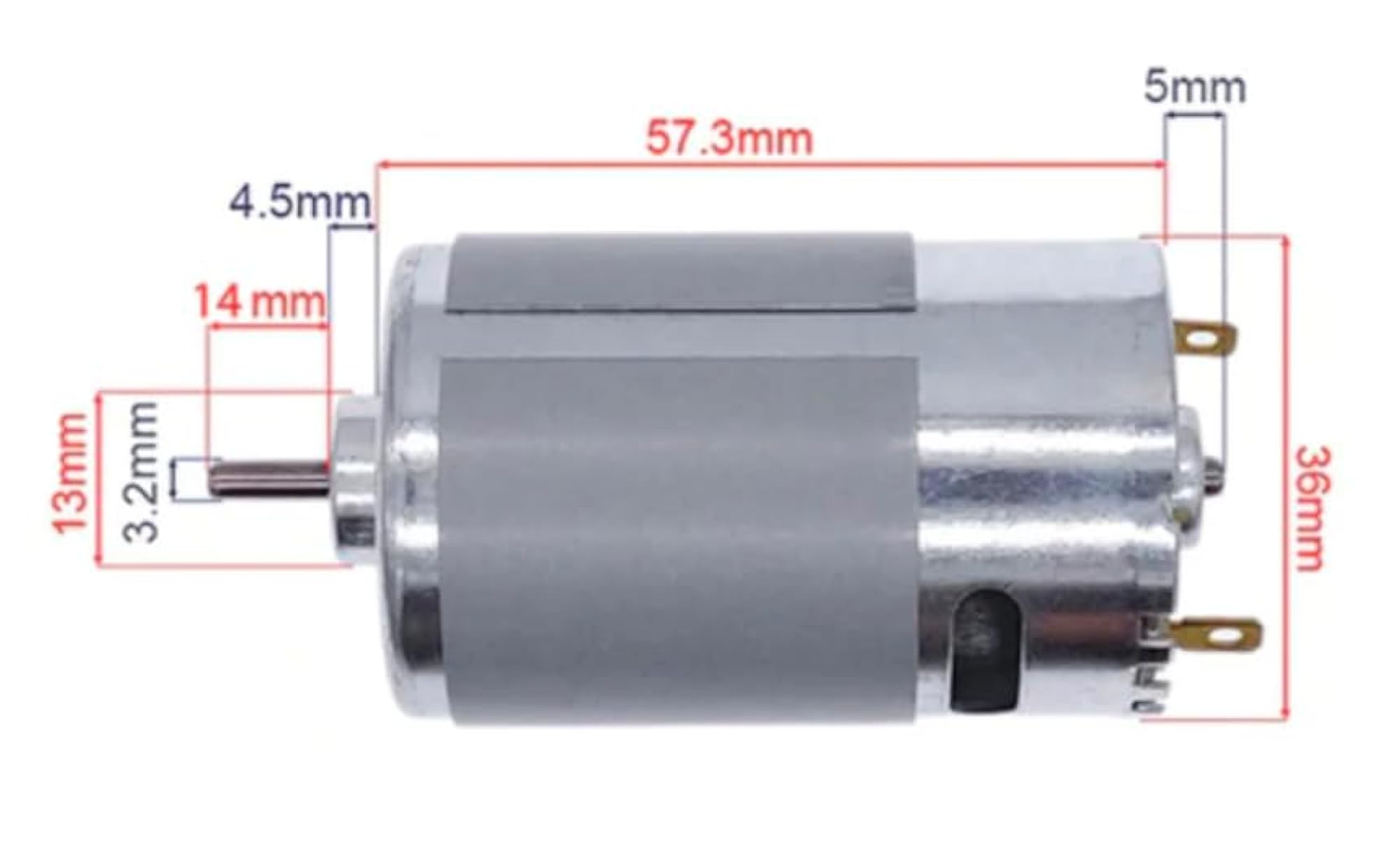555 Brushed DC Motor, 12V, High Torque for DIY Projects