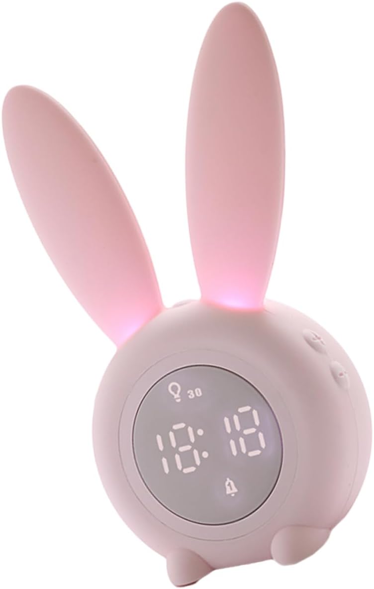 PRETYZOOM Small Clock Alarm Clock Lithium Battery Rabbit Wake Aa Battery Ring Bell Kids Hanging Desktop Child Pink Magnetic Ring The Bell