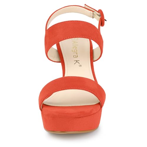 Image of Allegra K Women's Slingback Platform Heels Chunky High Heel Sandals