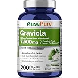 NusaPure Graviola 20:1 & 10:1 Extract - Suitable for Vegetarian/Vegan, Non- GMO - 7500 mg - 200 Capsules