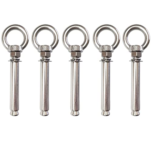 Image of Expansion Bolts Anchor Bolt 5 Pack M12*120mm 304 Stainless Steel Expansion Screws Bolts Eyes Ring Fastener Wall Concrete