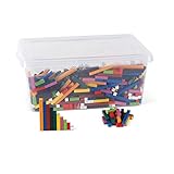 ETA hand2mind Plastic Cuisenaire Rods Bulk Classroom Set with Storage Tote (Set of 1,110)
