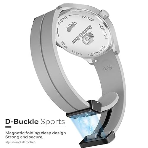 DOUBLERUN Chonograph Date Display Radium Dial Analoge Silicone Magnetic Belt Watch for Men, Series S-180-45, Gray - Image 5