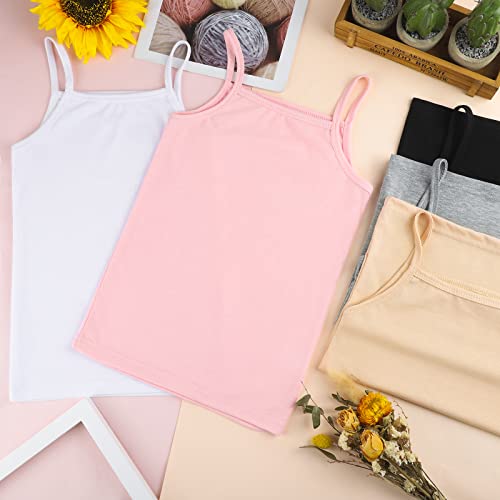 Cooraby 5 Pack Girls Tank Tops Soft Cami Scoop Neck Undershirts Solid Sleeveless Undershirts For Toddler Girls #TOP3