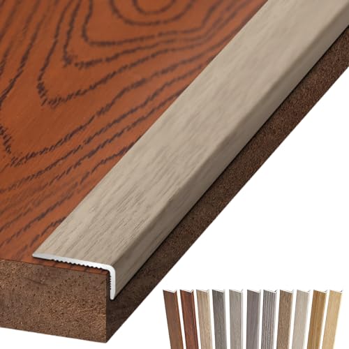 L ���^�g�����A���~�R�[�i�[�v���e�N�^�[���ȔS�����g�����W�V�����X�g���b�v����~�ߎd�グ�v���t�@�C�����Ԃ��B���Ƌ�̃G�b�W(Light brown,L130 x W1.5 x H0.8cm)