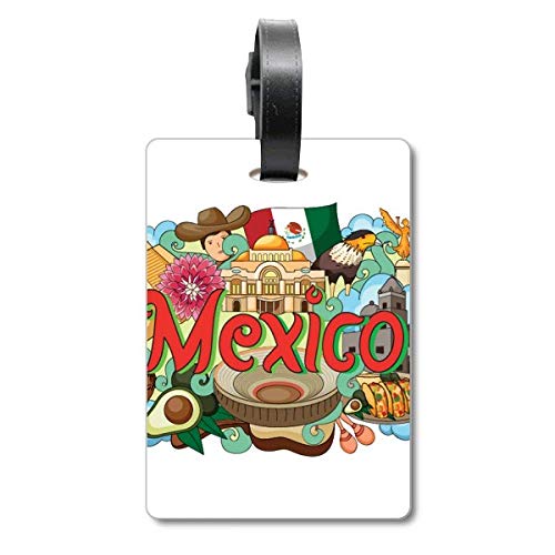 Étiquette valise Teotihuacan accessoire bagage motif graffiti Mexique