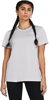 تيشرت تيك تويست بأكمام قصيرة وقبة دائرية للنساء من اندر ارمور