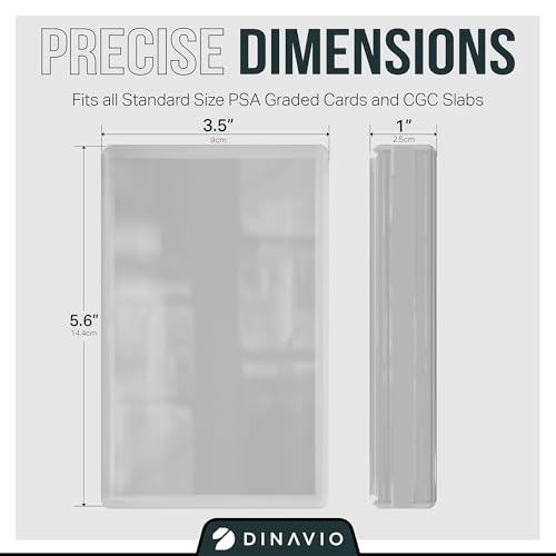 Image of PSA Graded Card Display Acrylic Case for Standard PSA and CGC Slabs - Slab Case - PSA Card Case - Graded Card Display Case - Updated Dimensions - Stand Included (White Border)