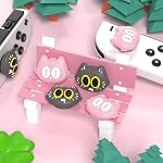 PlayVital Joystick Caps for Nintendo Switch/OLED, Thumbstick Caps for Switch Lite, Analog Cover for Joycon Thumb Grip - Moonlight Cat