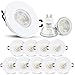 Produktbild linovum 10 Stück ISAWO LED Einbaustrahler Bad weiss & rund IP65 für Dusche & Außen - LED GU10 3W warmweiß 230V Deckenstrahler